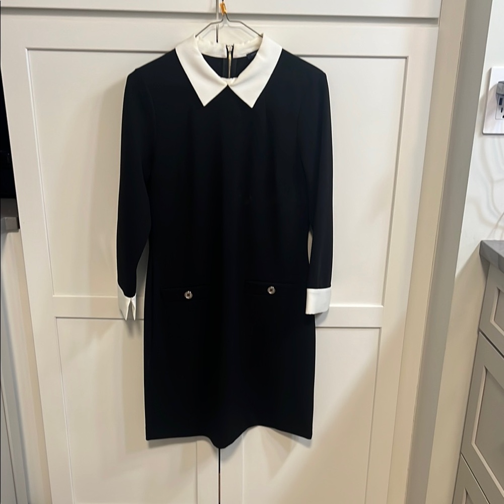 Tommy Hilfiger Black Sheath Dress with Peter Pan Collar